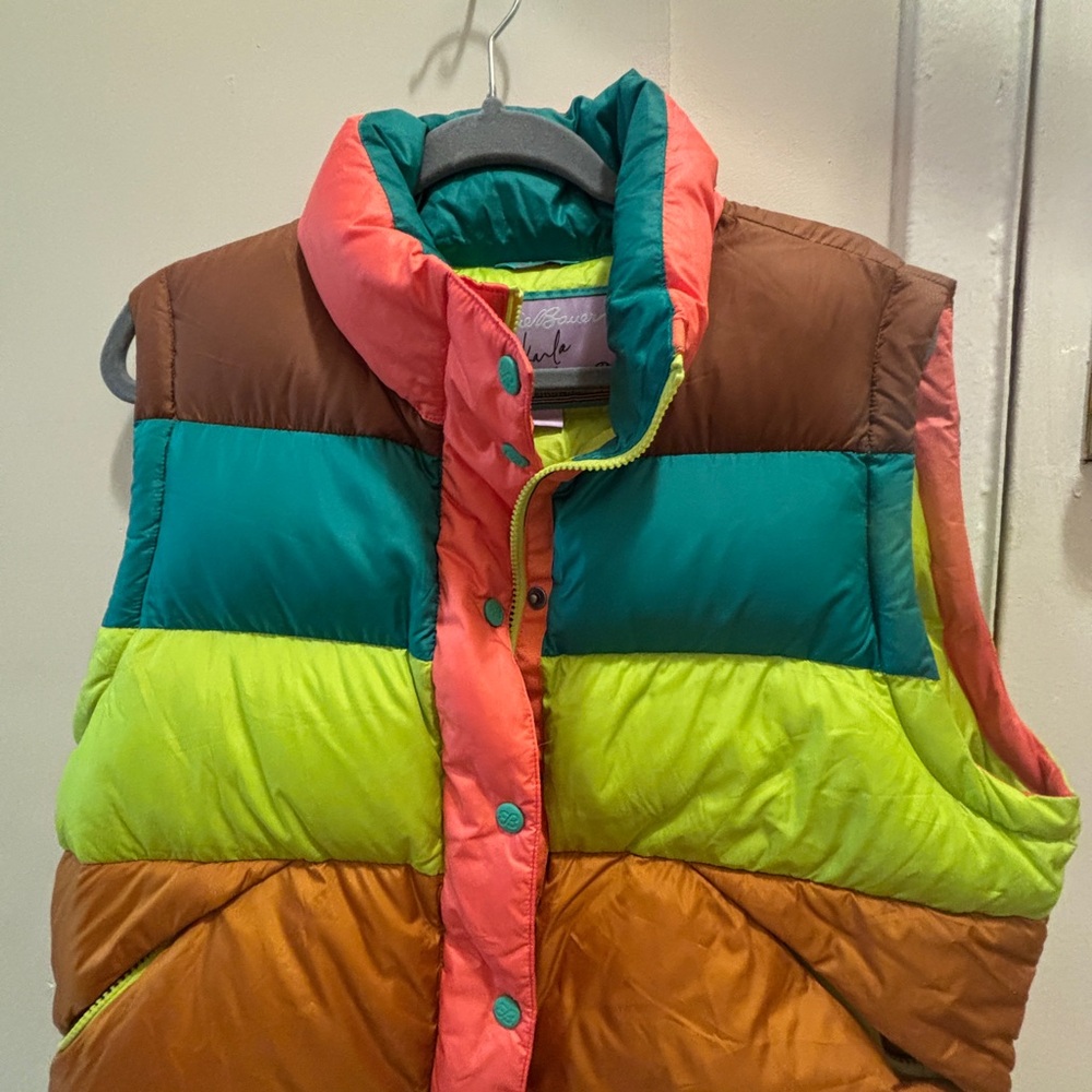Eddie Bauer Teal and Lime Puffer Vest